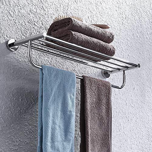 Satopics Towel Rack, with Towel Bar Polished Bathroom Shelf Wall Mount