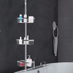 3-Tier Corner Shower Caddy Stainless Steel Adjustable Bathroom Storage Shelf Ba7419