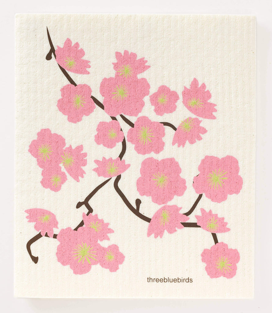 Cherry Blossoms Swedish Dishcloth - Connecticut Made!