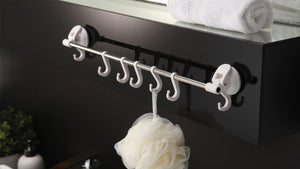 Our Multi-Purpose Rack with 7 Hooks ensures there's a place for everything in your bath