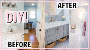 How to completely DIY and renovate your bathroom on a budget! Easier than you may think! The whole process is included with before and after