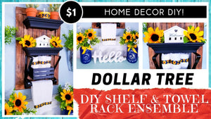 DIY DOLLAR TREE Floating Shelf & Towel Rack Ensemble | Bathroom & Kitchen Decor | Farmhouse | $1 DIY by She So CraftDee (9 months ago)
