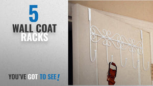 Top 10 Wall Coat Racks [2018]: Over Door Hooks 5 Hooks Coat Clothes Storage Rack Wall Hanger (Style ...