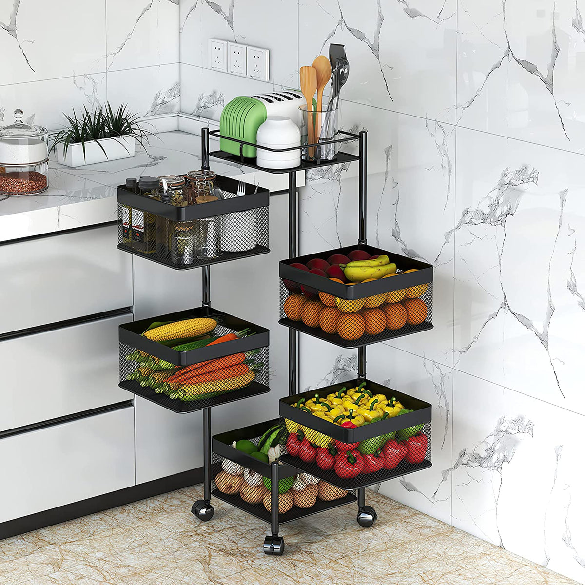 Rotating Multi-layer Kitchen Storage Rack – Satopics