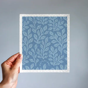 Blue Leaves - Swedish Dishcloth