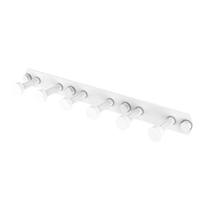 Allied Brass FR-20-6 Fresno Collection 6 Position Tie and Belt Rack Decorative Hook, Matte White