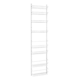 Jumbl Adjustable Wall Mounted 24 Inch Wide Hanging Spice Storage Rack, White
