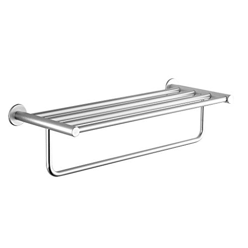 Ping Bu Qing Yun Towel Rack - Space Aluminum, Perforated Double Wall Hanging Bathroom Storage Towel Rack, Suitable for Bathroom, Household -61x22x15cm Towel Rack