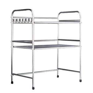 Microwave Oven Racks Kitchen Racks Spice Rack Supplies Floor Thick Stainless Steel Load-Bearing Strong Belt Hook Length 53cm (20inches)