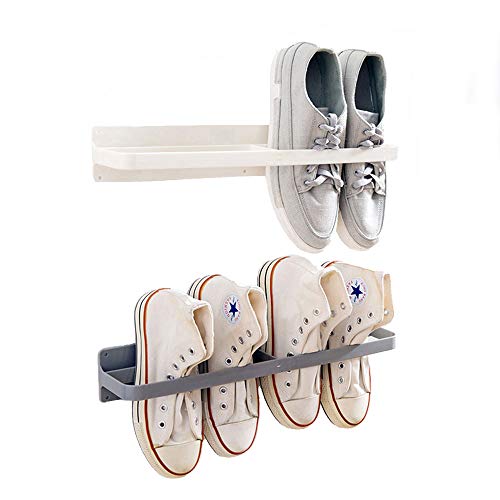 Esdella Shoes Rack Organizer Mounted Wall Storage Shelf Shoe Holder Keeps Any Shoes Off The Floor (Simple-Set of 2)