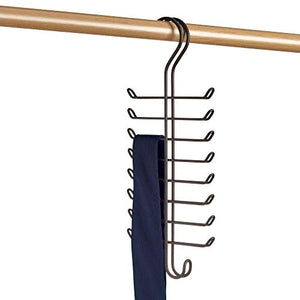 iDesign Classico Vertical Closet Organizer Rack for Ties, Belts - Bronze