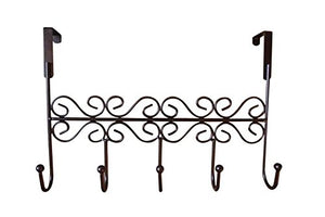 Dream2life Over the Door 5 Hook Rack - Decorative Hanger for Hanging Your Clothes - Coat - Hat Belt - And More - Stylish Organizer for Your Home or Office - Best Lifetime Guarantee