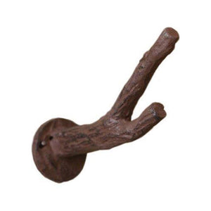 Cast Iron Branch Wall Hook | Wall Rack | Wall Mounted Coat Hook | Vintage, Rustic, Decorative | with Screws and Anchors | 5 " Long | CA-1506-05 (Silver)