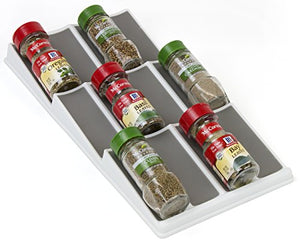 Sorbus Spice Rack Drawer Storage – Great Kitchen Organizers Spice Racks for Seasonings, Medicine Bottles, Thread, etc – Non-skid, 3 Tiers, Fits 12 Bottles (Spice Rack Drawer Organizer - White)