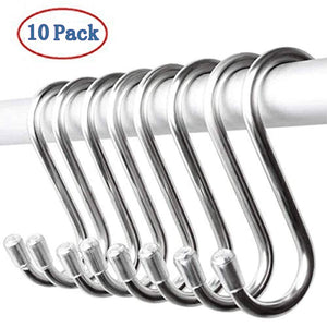 K Y KANGYUN Christmas S Shaped Hooks Gardening Tools,Heavy-Duty Stainless Steel Hanging Hanger Bearing Up to 30KG, Plants, Kitchen Pots and Pans,Shower Curtain - Oversize Large Size,5.3IN 10Pack