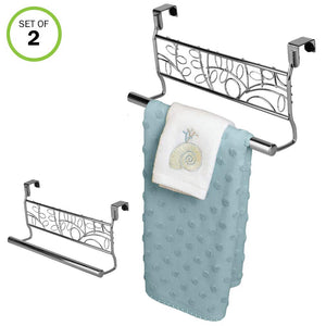 Evelots Over The Cabinet Kitchen Dish Towel Bar Holders 9" Stainless Steel, 2 Pk